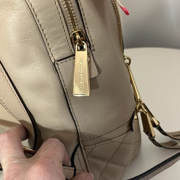 Michael Kors RheaTan Quilted Backpack Gold Hardware with Twilly EUC main image 14